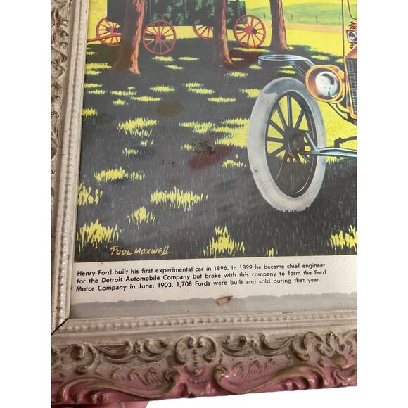 Antique Frame With Print Model T Paul Maxwell - Picture 4 of 11